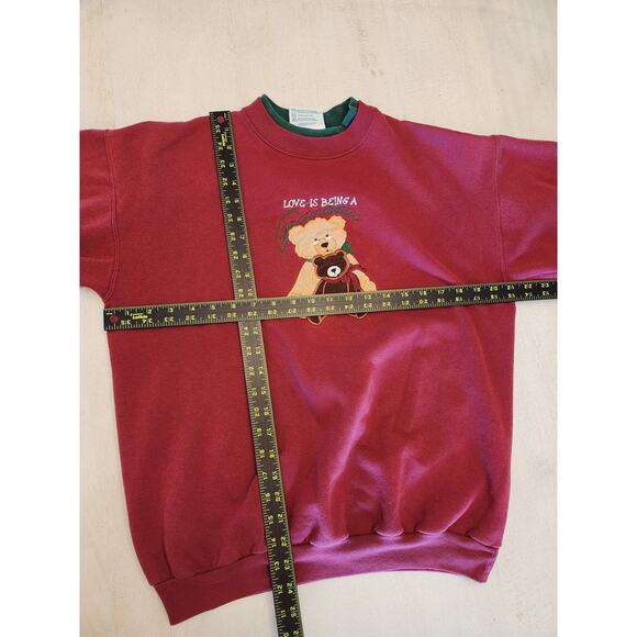 VTG Teddy Bear Sweatshirt Women's SZ Medium Grandmacore - Picture 7 of 7